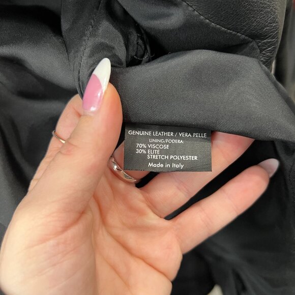 Gucci Black Leather Blazer No Closure Collared Jacket size IT 44/8 - Picture 10 of 10